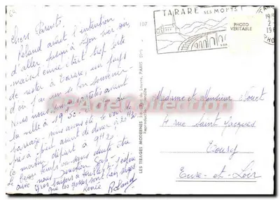 Tarare (Rhône) — Lembrança de Tarare — Editor Les Tirages Modernes, n°107 — Verso