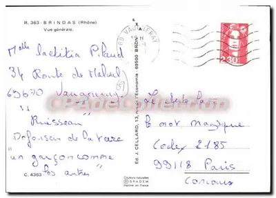 Brindas (Rhone) — Widok ogólny — Wyd. J. Cellard, nr C. 4363 — Rewers