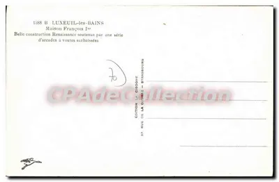 Casa de François Ier — Luxeuil-les-Bains — Edição La Cigogne — Verso