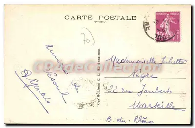 Vesoul (Haute-Saône) — Notre-Dame de la Motte — Edições C. L. Beaunçon — Verso