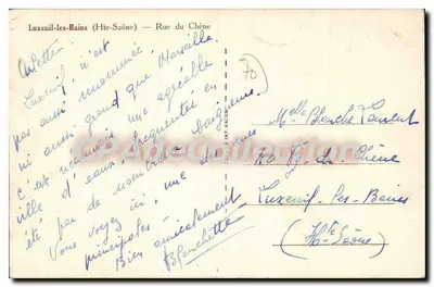 Luxeuil-les-Bains — Rue du Chêne — Editor R. IMP. MACON — Verso