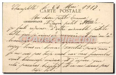 Champlitte - O Castelo — A Alta-Saône histórica, editor Reuchet, Fougerolles, número de série não visível — Verso
