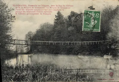 Villers-exel. Ponte sobre o Ognon, no Parque do Castelo de M. o Marquês de Grammont — Cliché Sisler