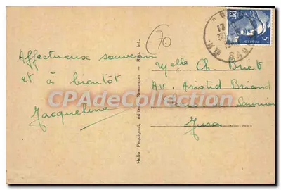 Gray — O Palácio de Ville — editor Péquignot, n°624 — Verso