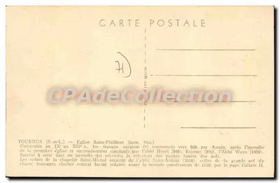 Tournus - Iglesia de San Filiberto — editor C. H. Mason, n° 71 — Reverso