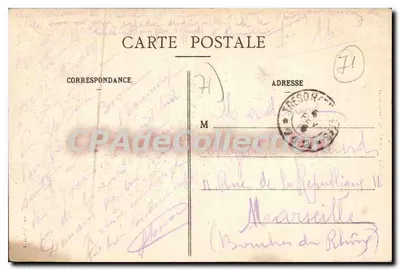 Chagny - Gruta do Pensionato — estátua da Virgem sobre rocha, editor A. Odoul — Verso