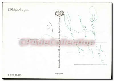Buxy (S.-et-L.) — Os muros e a postagem — Cinq — Verso