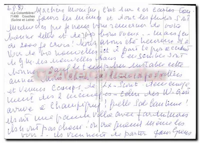 Castelo de La Colombière — Couches (Saône-et-Loire) — editor « La Colombière » — Verso