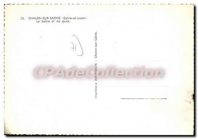 Chalon-sur-Saône — La Saône y los muelles — Imprenta Bourgeoise — Reverso
