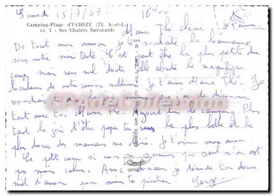 Camping-Plage de Uchizy (71) — Seus Chalets Savoyards — editor Cim — Verso