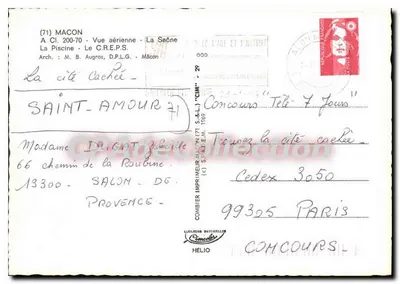La Piscine - Het C.R.E.P.S. - Luchtfoto - La Saône — Mâcon — Uitgever Cing — Achterkant