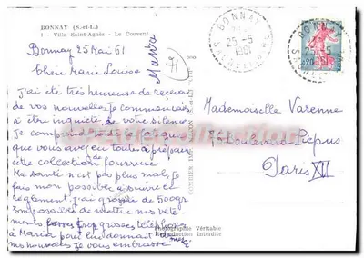 Bonnay (S.-et-L.) — église et villa Saint-Agnès — éditeur : Imprimerie Néacon — Verso