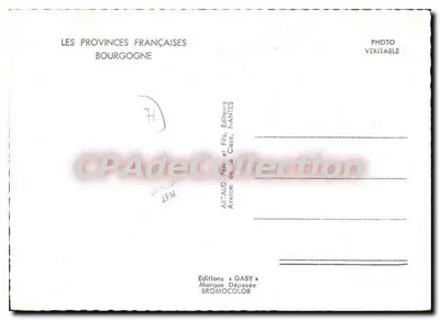 Burgundia — Ilustrowana kartka pocztowa — Wydawnictwo Gaby, Nantes — Rewers
