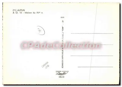 Autun - Dom z XV wieku — Wydawca CIM — nr 29 — Rewers