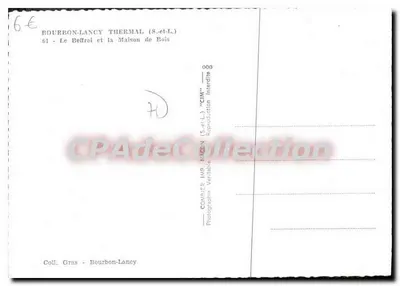 Bilhete postal semimoderno Bourbon Lancy Thermal S e L O Sino e a Casa de Madeira — Verso