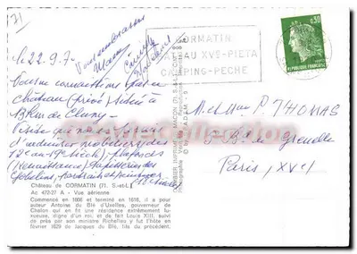 Castelo de Cormatin — Vista aérea — Impressora CMBIER (71, S.-et-L.) — Verso