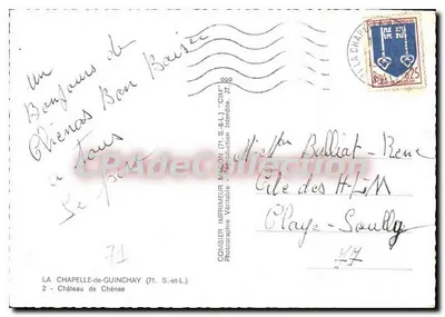 Zamek Chénas — La Chapelle-de-Guinchay (71) — Combiér Wydawca — Rewers