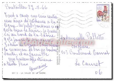 Dolina Saony — widok panoramiczny z mapą i zdjęciami — wydawca COMBIER IMP. (71) S.-et-L. — Rewers