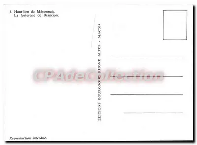 De vesting Brancion — Historisch geografisch centrum van het Mâconnais — Edities Bourgogne Rhône-Alpes — Achterkant