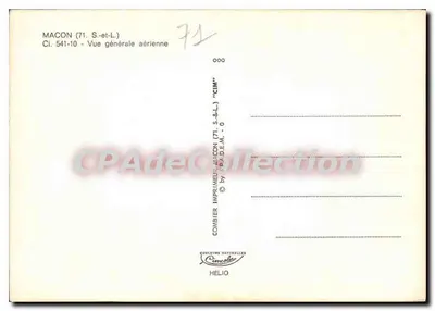 Macon (71) — vista geral aérea — Impressor Combier — Verso