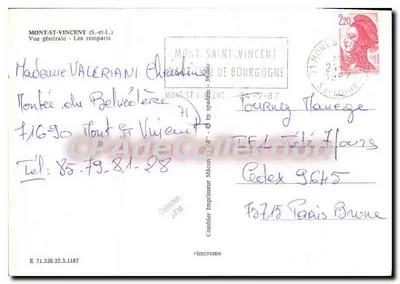 Mont-Saint-Vincent — Widok ogólny - Zamek — Wydawca Comblérome — Rewers