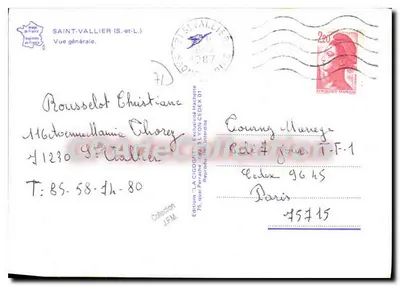 Saint-Vallier (S.-et-L.) — Ogólny widok — Wydawnictwo "LA CIGOGNE" nr 01 — Rewers