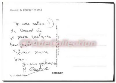 Creusot — Ogólny widok, most, centrum, stacja, dom sztuki i rozrywki — S.A.L. (71) — Rewers
