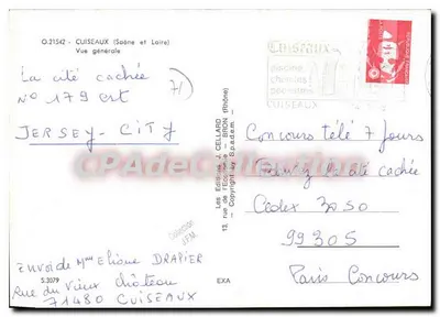 Cuisaeux (Saône i Loire) — Ogólny widok — Wydawnictwo J. Cellard, Bron (Rhône) n° O.21542 — Rewers