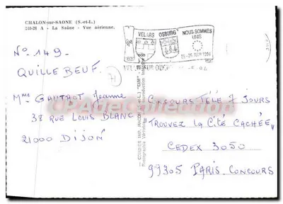 Chalon-sur-Saône — Vista aérea — Comblain Imp. Macon — Verso