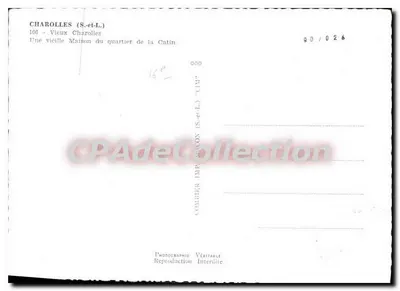 Charolles (S.-et-L.) — Velha Charolles, uma antiga casa no bairro da Catin — Commer Imp. Saône (S.-et-L.) — Verso