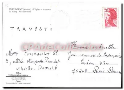 ST-FULGENT (Vendée) — Kościół i środek miasta — Widok z lotu — Wydawnictwo & Drukarnia COMBIER Macon — Rewers