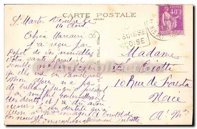 Environs de SAINT-MARTIN VÉSUBIE — A Virgem de Fenestre, altitude 1904 m — R. Toupo et Cie, n°22 — Verso
