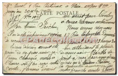 Nice - Restauracja La Réserve — La Côte d'Azur, nr 101, wydawca B.E. (B. E. S. A. C.) — Rewers