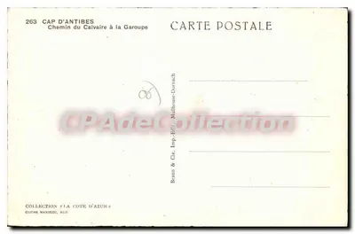Calvario alla Garoupe — Capo d'Antibes — Braun & Cie, Imp.-Edit. Mulhouse-Dornach — Verso