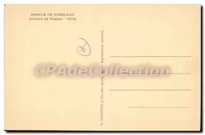 Widok z Nicei — Abpia Roseland — L. Gilletta & C°, wyd. fotograficzne, Nicea — Rewers