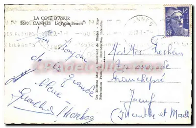 Cannes — Le Palm Beach — wydawca Les Editions Françaises, n° 5670 — Rewers