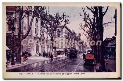 NICE — Avenue de la Victoire i Kościół Najświętszej Maryi Panny — Drukarnia ADIA, seria 187
