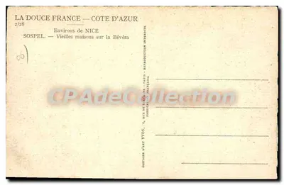 Sospel — Vieilles maisons sur la Bévéra — Éditions d'Art Tyvon — Verso