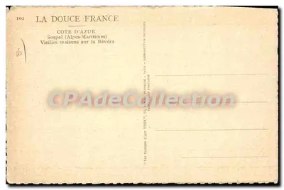 Sospel (Alpes-Maritimes) — Velhas casas na Bévéra — Edição de Arte Yvon — Verso