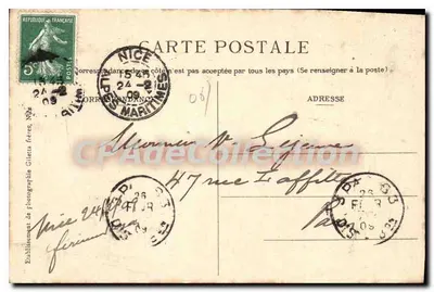 Carnaval de Nice 1909 — Batalha das Flores — Edição Giletta, fotografia, Nice — Verso