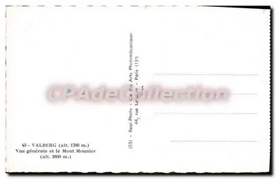 Valberg — Ogólny widok i Góra Mounier — Spółka Sztuki Fotomechanicznej, Paryż — Rewers