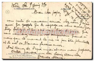 El Puerto y la Punta Saint-Hospice — Saint-Jean-Cap-Ferrat — editor J. H. & N. Néret — Reverso