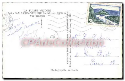 St-Martin-Vésubie — Vista general — Colección Dhiller - Fotos — Reverso