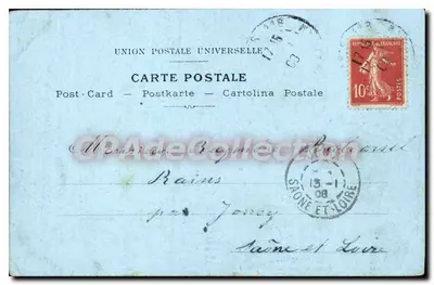 Hôtel du Cap Martin — Widok na morze i budynki — Wydawca E. Lessieux, Paryż — Rewers