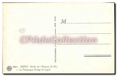 Sigale — Pittoresch dorp in de vallei van de Esteron — A.D.A. (Nizza) — Achterkant