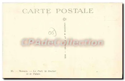Monaco — El Puerto, el Rocher y el Palacio — Lemaitre & Cie Éditeurs, Nice — Reverso