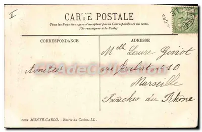 Monte-Carlo — Invoeging van het Casino — L.L. — Achterkant