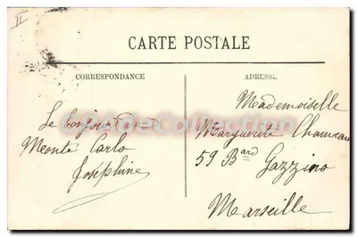 MONTE-CARLO — Widok na Morze w kierunku Roquebrune — LL. — N° 411 — Rewers