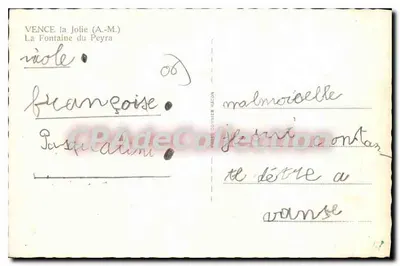Vence la Jolie (A-M.) — Fontanna Peyra — Fotografia Cottrier Macron — Rewers