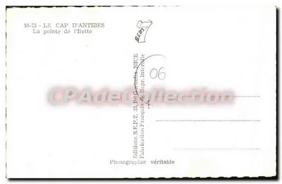O Cabo de Antibes — A ponta da ilhota — Edições S.F.I.T. Nice — Verso